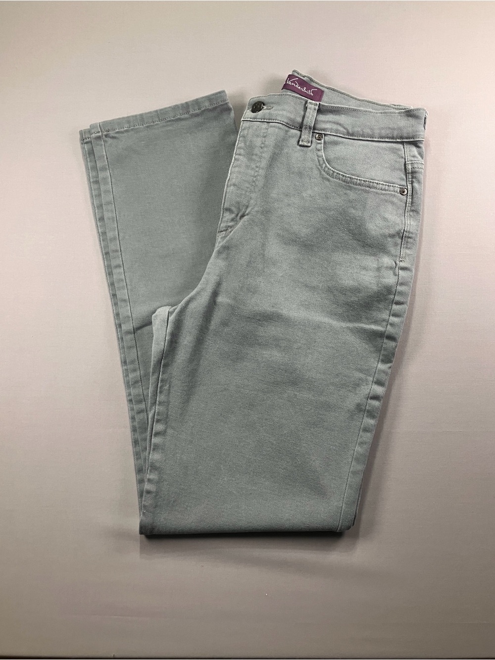 Gloria Vanderbilt, Amanda Gray/Green 5 pocket jeans size 10 (30x31)